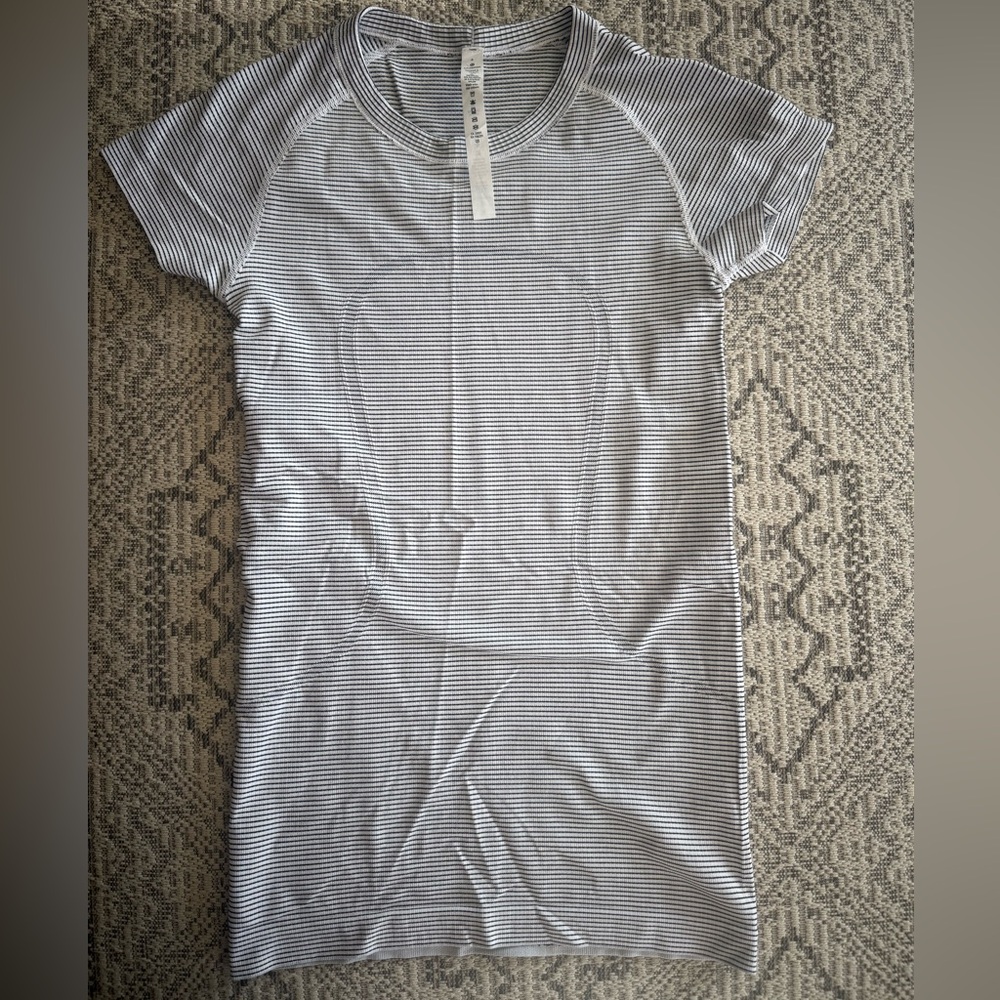 Lululemon Black and White Striped Swiftly Tech